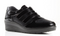 P Comfort WW1676 Black Patent PU Twin Velcro Strap Wedge Shoes